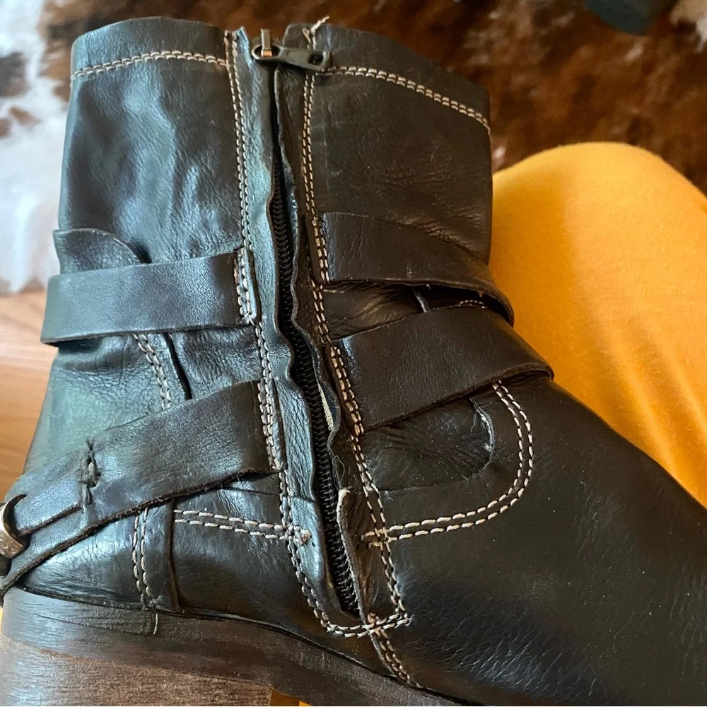 PAKROS Italy Rugged Moto Boots. Black Leather with Cool Metal Chain  EU 41 🇮🇹 - Picture 8 of 15
